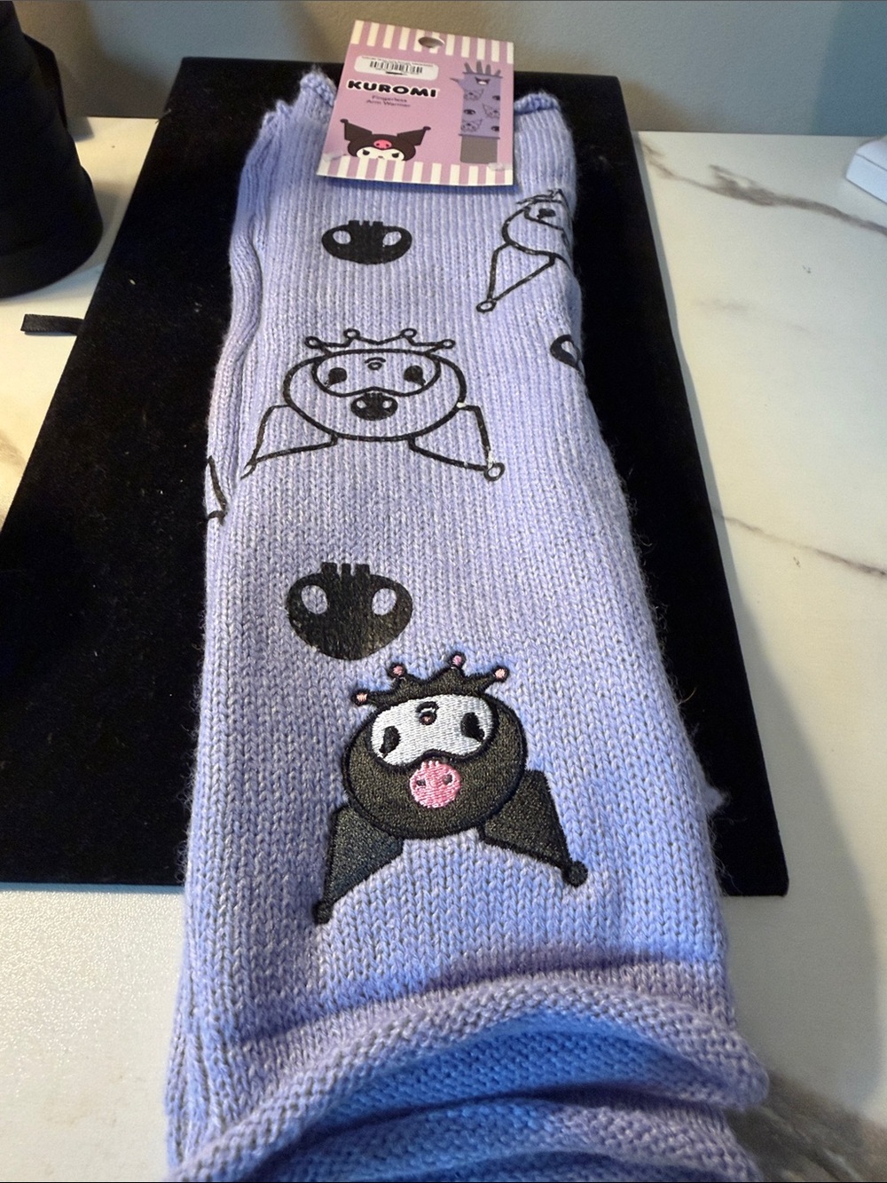 Kuromi Lavender Knit‎ Character Arm  Warmers